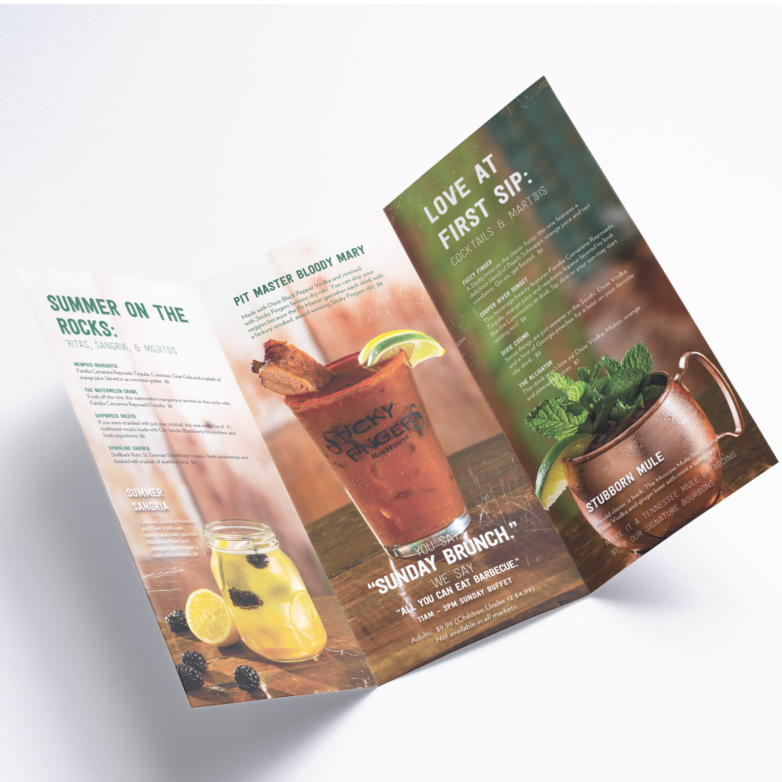 Sticky Fingers Bar Menu 2